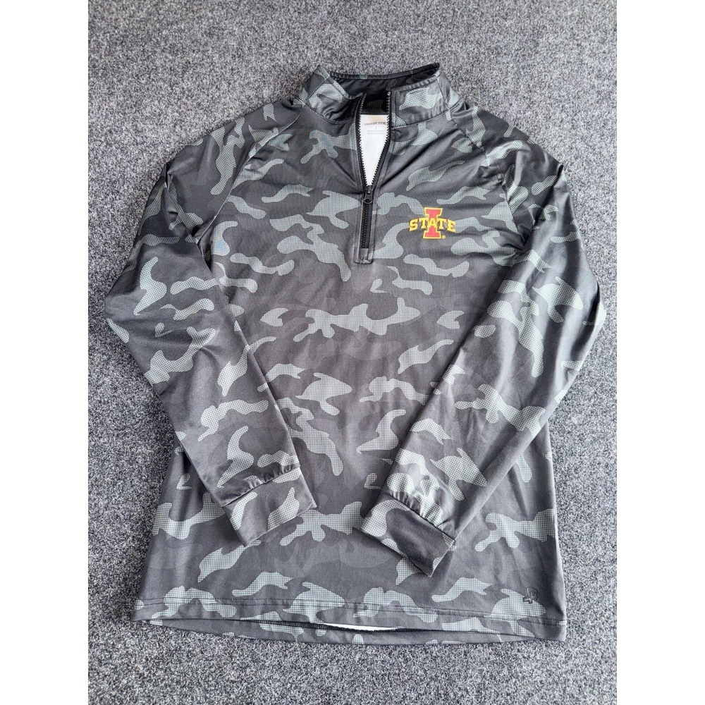 Iowa State Cyclones Camo 1/4 Zip Pullover Small Gray Black‎ Authentic Gear